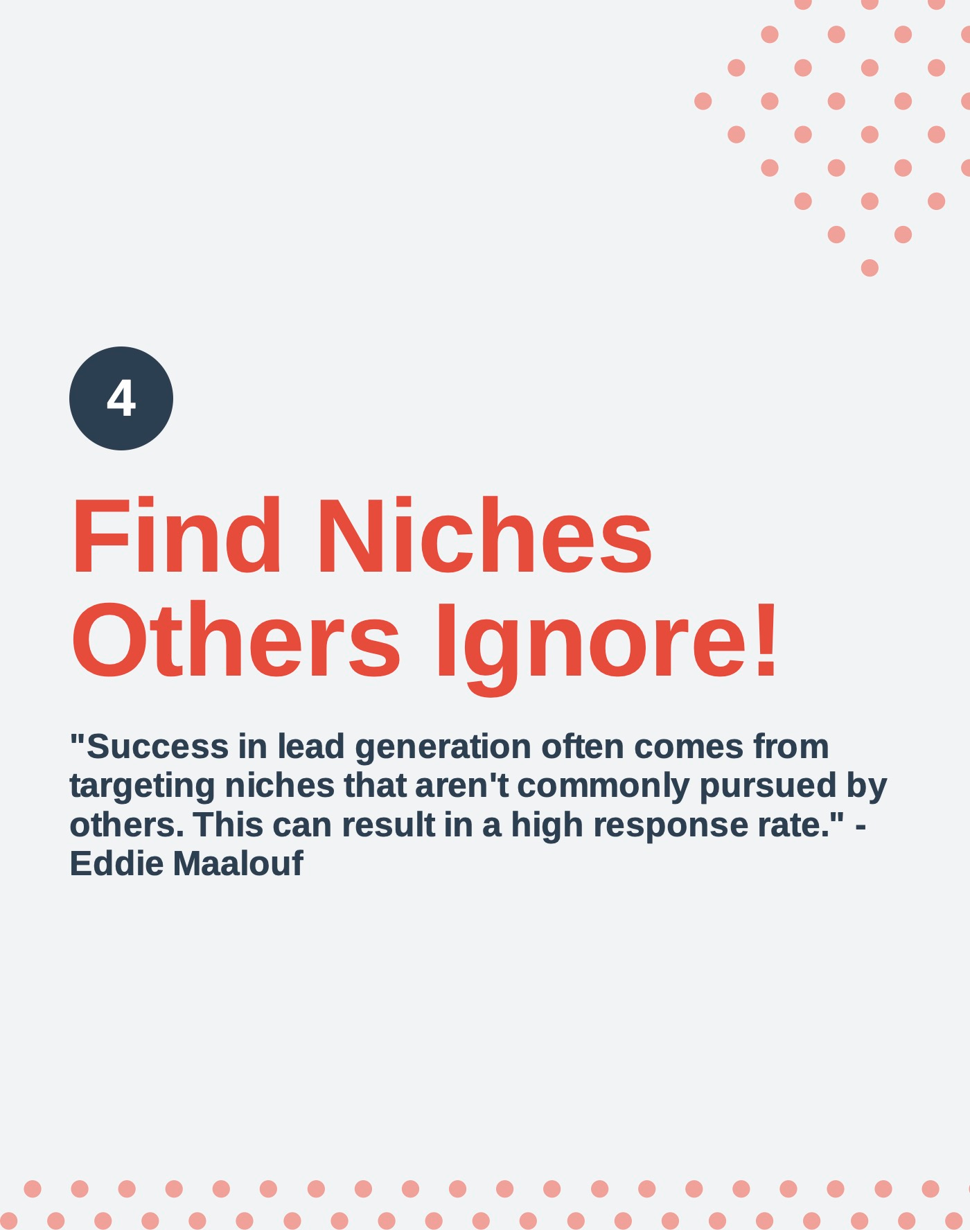 Find untapped niches - Eddie Maalouf